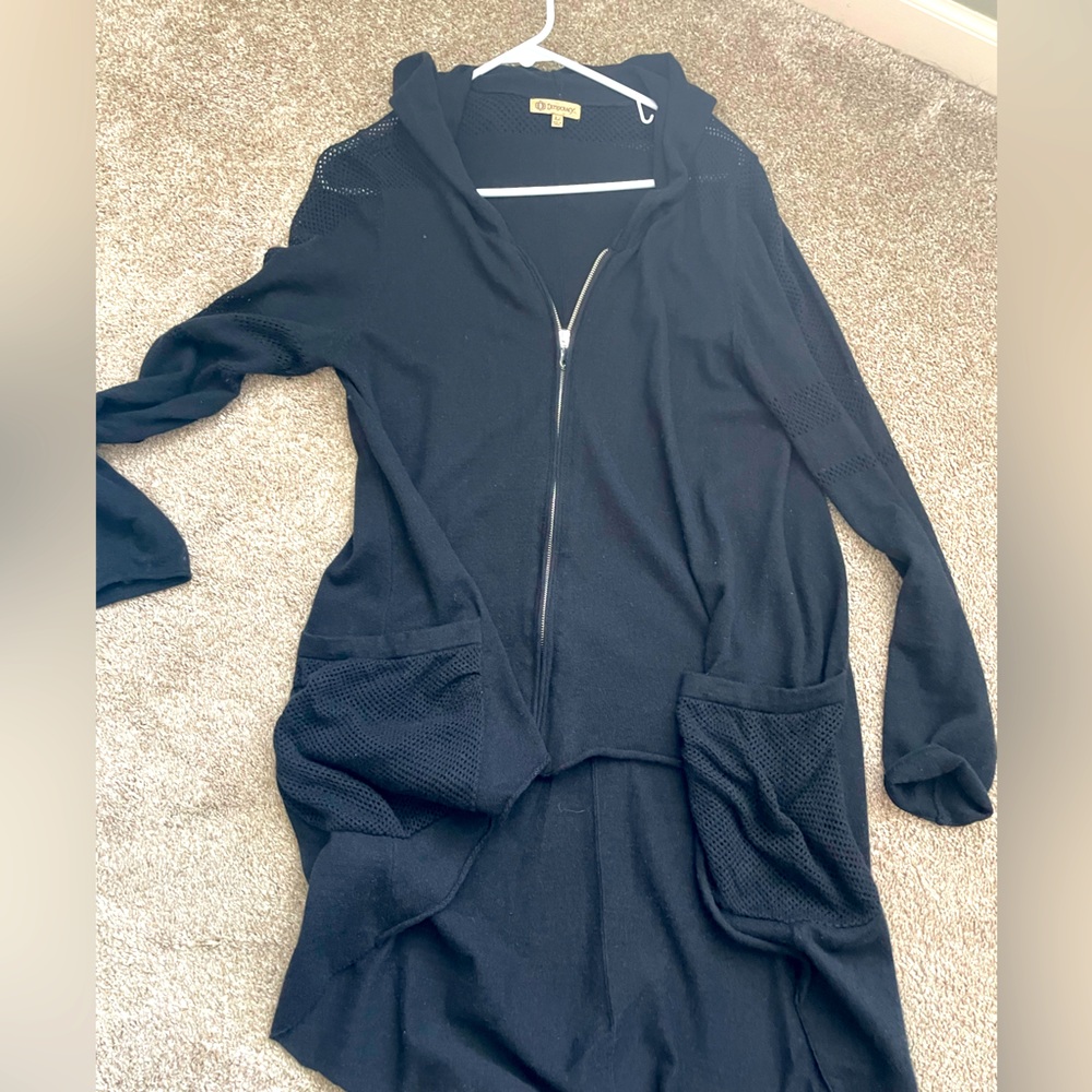 Democracy High-Low Zip Cardigan/Tunic, Size XL